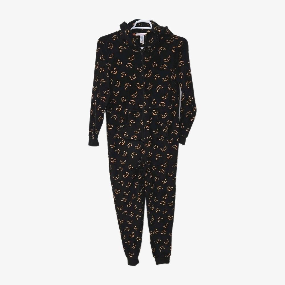 Pillow Talk One Piece Adult Halloween Pajamas/ Costume  Med.‎ Pumpkin Inseam 29